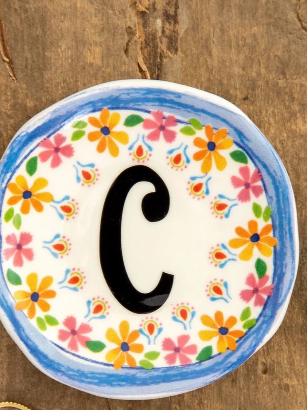 Natural Life INITIAL TRINKET DISH C NWT